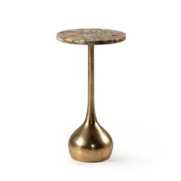 Table d'appoint contemporaine en aluminium avec étagères en verre, design minimaliste, table d'appoint portable pour salle à manger, salon, chambre à coucher
