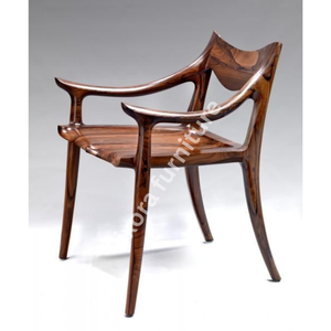 Sillón de Madera Maciza Hecho a Mano de Lujo, Diseño Escultural Moderno de Mediados de Siglo, Acabado en Madera de Palisandro - Product Image 6