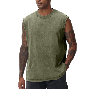 Nouvelle arrivée : T-shirt d'entraînement sans manches en mélange polyester-coton pour la musculation et les vêtements de sport - Product Image 3