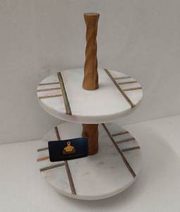 Direct factory Price 2 Tier Marble Cake Stand Rectangle Handmade Stone Dessert Display Cupcake Server for Wedding Party Bakery - Product Image 4