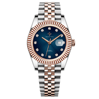 Montre Alexander Ferros 8192D/05 avec mouvement mécanique, verre saphir, fermoir caché à bouton-poussoir, résistance à l'eau 50 m, acier inoxydable tendance
