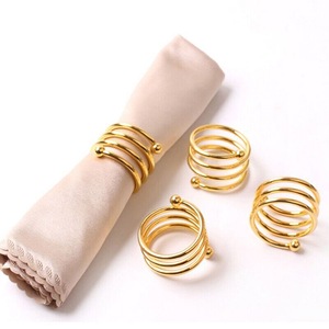 Modern Brass Napkin Rings Set 4.5cm Round Design Wedding <b>Table</b> Decoration Durable Gold Finish Napkin Ring Holders - Product Image 1
