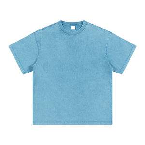 T-shirts pour hommes à grammage lourd 230 g/m², coupe épaules tombantes, vierges, avec logo personnalisé, finition Snow Wash, Acid Wash et PP SPRAY Washed - Product Image 3