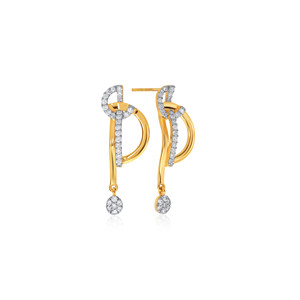 18K yellow gold <b>earrings</b> Marquise teardrop <b>dangle</b> <b>earrings</b> Lab grown <b>diamond</b> <b>earrings</b> Geometric luxury fine jewelry - Product Image 2