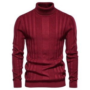 เสื้อสเวตเตอร์คอเต่าครึ่งตัวคุณภาพสูงสำหรับผู้ชาย แขนยาว ถักนิตติ้ง แฟชั่นเสื้อฤดูหนาว - Product Image 1