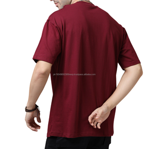 T-shirt surdimensionné en gros pour hommes, logo personnalisé, coton uni, manches courtes, taille plus, tee-shirt pour streetwear moderne - Product Image 2