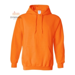 <b>Men's</b> <b>Orange</b> Hooded <b>Sweatshirt</b> Solid Color Fleece Cotton Custom Hoodies <b>Men's</b> 100% Cotton Heavy Weight - Product Image 1
