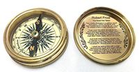 Bussola Magnetica in Ottone Stile Vintage con Custodia in Pelle - Design Portatile da Tasca per Viaggi Nautici, Campeggio, Arrampicata, Navigazione, Regalo