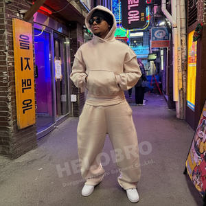 Conjunto de Sudadera con Capucha y Pantalones de Felpa Francesa de Algodón Personalizados, Bordados, Unisex, Traje Deportivo para Hombre - Product Image 3