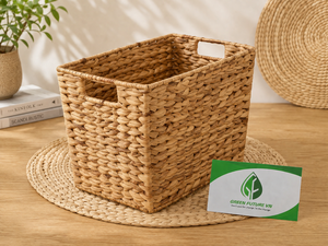 Natural Woven Water Hyacinth <b>Basket</b> Eco-Friendly Home Decor Organizer – Sustainable Closet <b>Shelf</b> <b>Storage</b> - Product Image 6