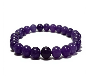 Bracelet en cristal Megnet & Améthyste Charme Perles Rondes 8mm Pierre Cristal Gemstone Bijoux de Mode Hommes et Femmes Cadeau Énergie - Product Image 2