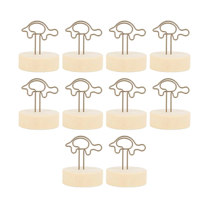 Wood & Metal Numbers <b>Card</b> Holder Natural Wood Number Price Tag Display Holder Stand <b>Table</b> Numbers - Product Image 3