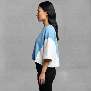 T-shirt court pour femme, coupe classique, mode estivale, athlétique, doux, respirant, écologique, col rond, 100% appliques, OEM/ODM - Product Image 6