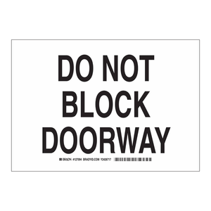 Panneau de signalisation routière Brady en aluminium haute visibilité et durable - Panneau de sécurité « Ne bloquez pas le passage » pour les lieux de travail - Product Image 1
