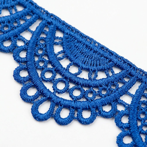 Ribete de encaje guipur azul real de 10 mm a granel, rollo de 20 metros para bordes de sari, lencería, accesorios para el cabello, decoración de regalos, manualidades de lujo - Product Image 1