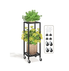 Support de plante en fer pour extérieur avec revêtement résistant aux intempéries, adapté à toutes les saisons, pour jardin et balcon. - Product Image 1