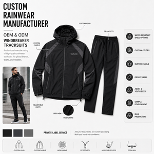 Panel Design Lightweight Summer Running Suit Waterproof Polyester Fabric Adjustable Hood Drawstring Custom for Logo Solid Unisex - Product Image 3