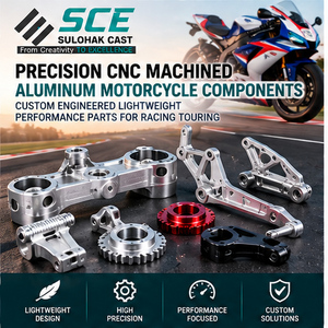 Composants de moto en aluminium usinés avec précision par CNC SCE SULOHAK CAST, pièces légères haute performance pour la course et le tourisme - Product Image 1