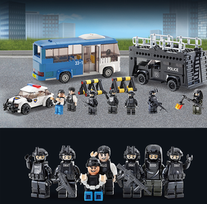 OXFORD TOWN Special Force Urban Public Security Building <b>Blocks</b> <b>Plastic</b> ABS Emergency Rescue Scene Policeman Construction Toy - Product Image 5