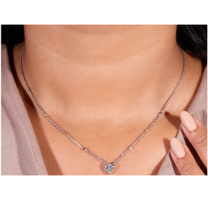 Collar con Diamante Cultivado en Laboratorio en Forma de Corazón con Cadena con Incrustaciones de Diamantes, Certificado IGI, Longitud Ajustable, Joyería Elegante para Mujer - Product Image 3