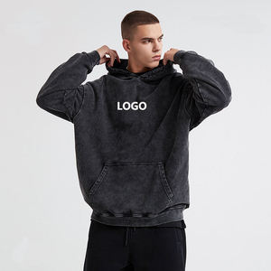 Sweat à capuche d'hiver délavé à l'acide, personnalisable numériquement, style streetwear tendance, texture unique délavée, en molleton de coton épais - Product Image 5