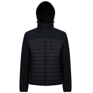 Chaqueta acolchada extragrande de diseñador para hombre, negra, con capucha, estilo burbuja, con logotipo OEM personalizado, para invierno. - Product Image 1
