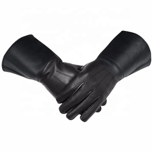 Guantes Masónicos de Cuero Negro, Guantes de Caballero Templario, Guantes de Cuero para Tamborista, Guantes de Regalia - Product Image 1