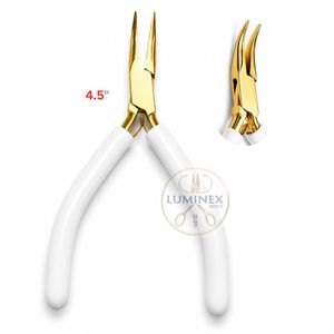 4.5 Inch Bent Nose Pliers Gold Jewelry Making Tool White Handle Professional <b>Craft</b> Hand Tool Custom logo color - Product Image 4