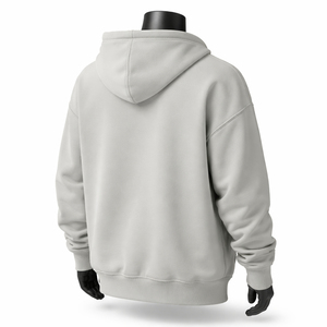 Mens Oversized Full Zip Hoodie Heavyweight Fleece Zip Up Sweatshirt Solid Color Blank Streetwear Custom Hoodies with OEM ODM - Product Image 2