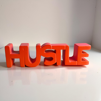 Décoration de table en bois d'ingénierie, style moderne, avec motif de sculpture sur bois Smart Art et message de motivation 'Smart Art Hustle', objet décoratif