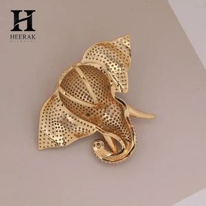 Luxury <b>Elephant</b> Head Brooch Pin Full Pave Diamond Jewelry - Custom Design by Heerak Diamonds Unisex Pendant - Product Image 2