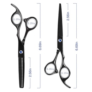 Nouvelles Ciseaux de Barbier Professionnels Droitiers en Acier Inoxydable Noir-Or de 6,0 Pouces Haute Performance – Kit Complet - Product Image 2