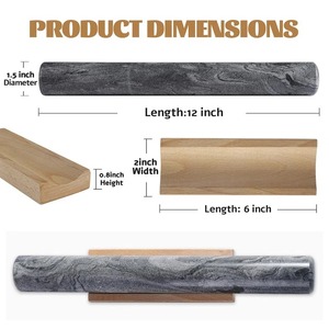 Luxury Black <b>Marble</b> <b>Rolling</b> <b>Pin</b> Rod Design Perfect for Home Baking Pastry Dough Pizza Bread Cookie Cake And Premium Gift - Product Image 4