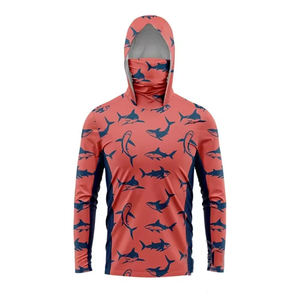 Sweat à capuche à manches longues pour homme, imprimé poissons bleus, UPF 50, anti-UV, chemise de pêche, pull-over - Product Image 2