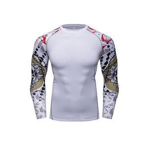 Camiseta de Compresión para Hombre, Transpirable, Manga Larga, para Entrenamiento de MMA, Protección UV UPF50+, Secado Rápido, 100% Algodón - Product Image 1