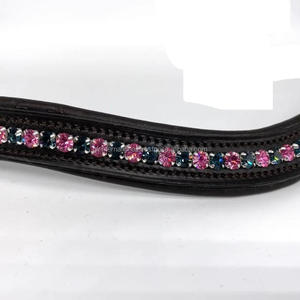 Bandas de cejas de caballo ecuestre de cuero genuino hecho a mano de alta calidad 100% con cristales mega Bling Fabricante Mayorista India - Product Image 6