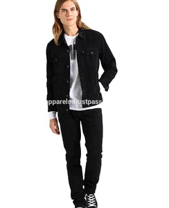 Veste en jean noire à imprimé pour homme, 100% coton, haute qualité, personnalisée, vente en gros, 10 pièces - Product Image 1