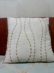 Premium Quality Hand-Stitched Cotton <b>Cushion</b> <b>Cover</b> with Elegant Mustard Details - Product Image 5