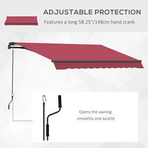 Tenda da Sole Retrattile Manuale con Manovella Facile 3x2,4m, Protezione UV, per Terrazze, Estensibile per Patio, Veranda, Giardino - Product Image 4