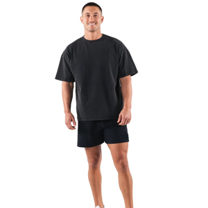 Camiseta de Lujo para Hombre, 100% Algodón, Oversize, con Logotipo Personalizado, Corte Cuadrado, Secado Rápido, Cuello Redondo, Rib, Largo, Diseño Liso - Product Image 1