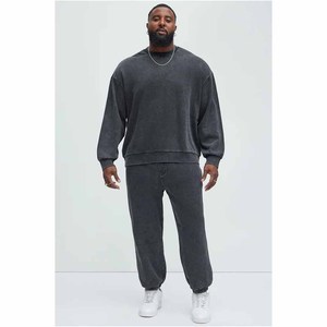 Vêtements d'automne et d'hiver, survêtement pour homme au design personnalisé, nouveau modèle, effet délavé à l'acide, vêtements décontractés pour homme, survêtement effet délavé à l'acide - Product Image 3