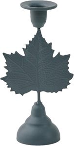 Premium Gold Maple Leaf <b>Candlestick</b> • Luxury Autumn Harvest Taper Holder - Product Image 2