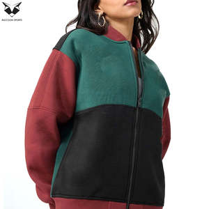 Blouson Bomber Femme 2026 OEM ODM à Blocs de Couleurs, Manches Longues, Col Montant, Fermeture Éclair, Longueur Courte, Design Contrastant pour l'Automne - Product Image 4