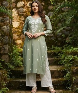 Daily Wear <b>Chikankari</b> Work Kurti Collection Wholesale Lowest Price Ethnic Garments ApparelGarment 86347 SI:-412 - Product Image 1