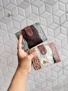 Cartera de mano de piel de vaca con estilo para mujer, carteras pequeñas occidentales multiusos, cuero tallado a la moda, gran oferta, novedad - Product Image 5