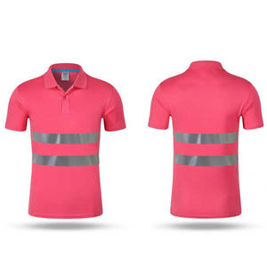 Polo de sécurité en polyester personnalisé, jaune et bleu fluorescent, réfléchissant, haute visibilité pour le travail - Product Image 4