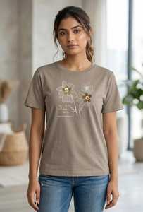 เสื้อยืดผู้หญิงฤดูร้อน สีกรมท่า ผ้าฝ้ายนุ่ม สวมใส่สบาย แขนสั้น ระบายอากาศได้ดี คุณภาพสูง ปรับแต่งได้ คอกลม ปักลาย - Product Image 5