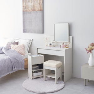Taburete Moderno de Madera Marrón con Cerradura, Espejo y 0 Estantes, Diseño Minimalista, Muebles para Sala de Estar y Oficina en Casa - Product Image 3