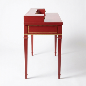 Red Luxury Chinese Style Wood <b>Console</b> <b>Table</b> with <b>Storage</b> Drawers and Gold Accents for Entryway or Living Room - Product Image 2
