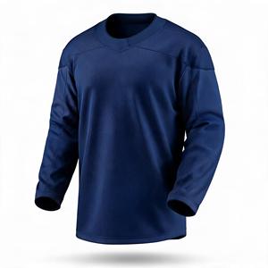 Jersey de Hockey sobre Hielo de Manga Larga para Hombre, Cuello Redondo, Poliéster que Absorbe la Humedad, Ropa Deportiva, Corte Regular, Color Sólido, Todas las Temporadas - Product Image 6